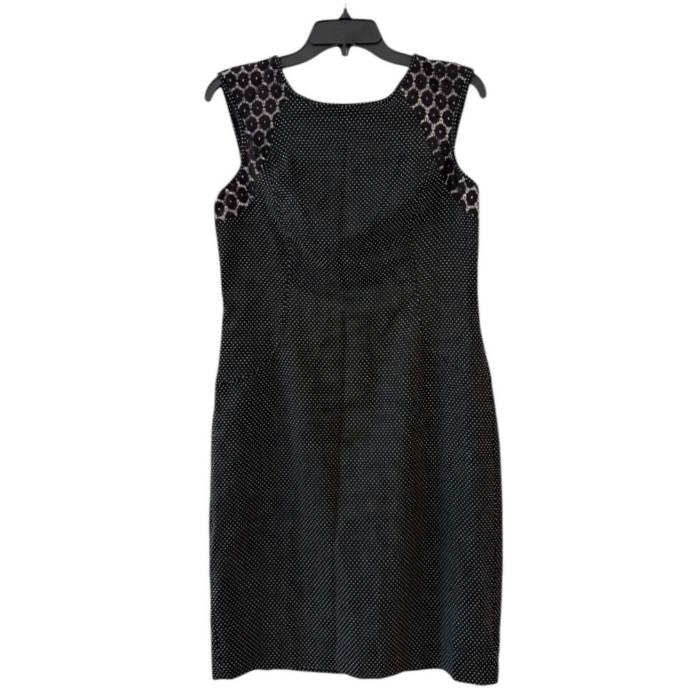 Ann Taylor Black Sheath Sleeveless Cocktail Dress Lace Detail Size 8 New